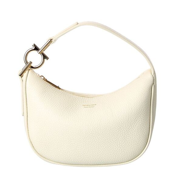 Ferragamo Leather Hobo Bag White